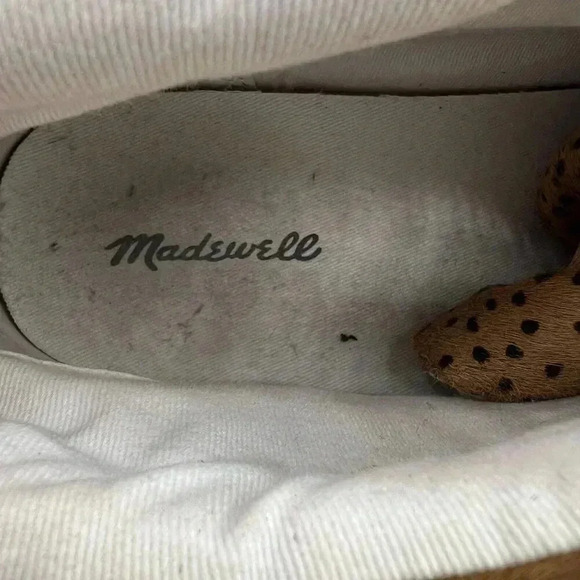 Madewell Unisex Sneakers Womens 8.5M Mens 7M Sidewalk Spot Dot Genuine Calf Hair - Picture 11 of 12
